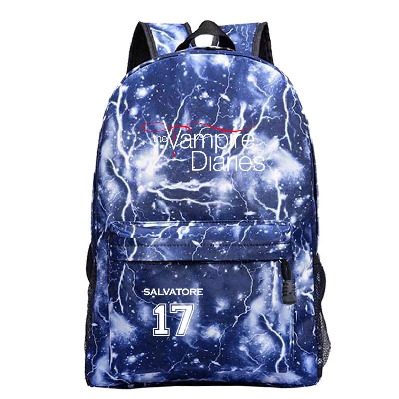 Vampire Diaries Peripheral Elementary and Secondary School Bags Grades 3-6 Casual Backpacks
