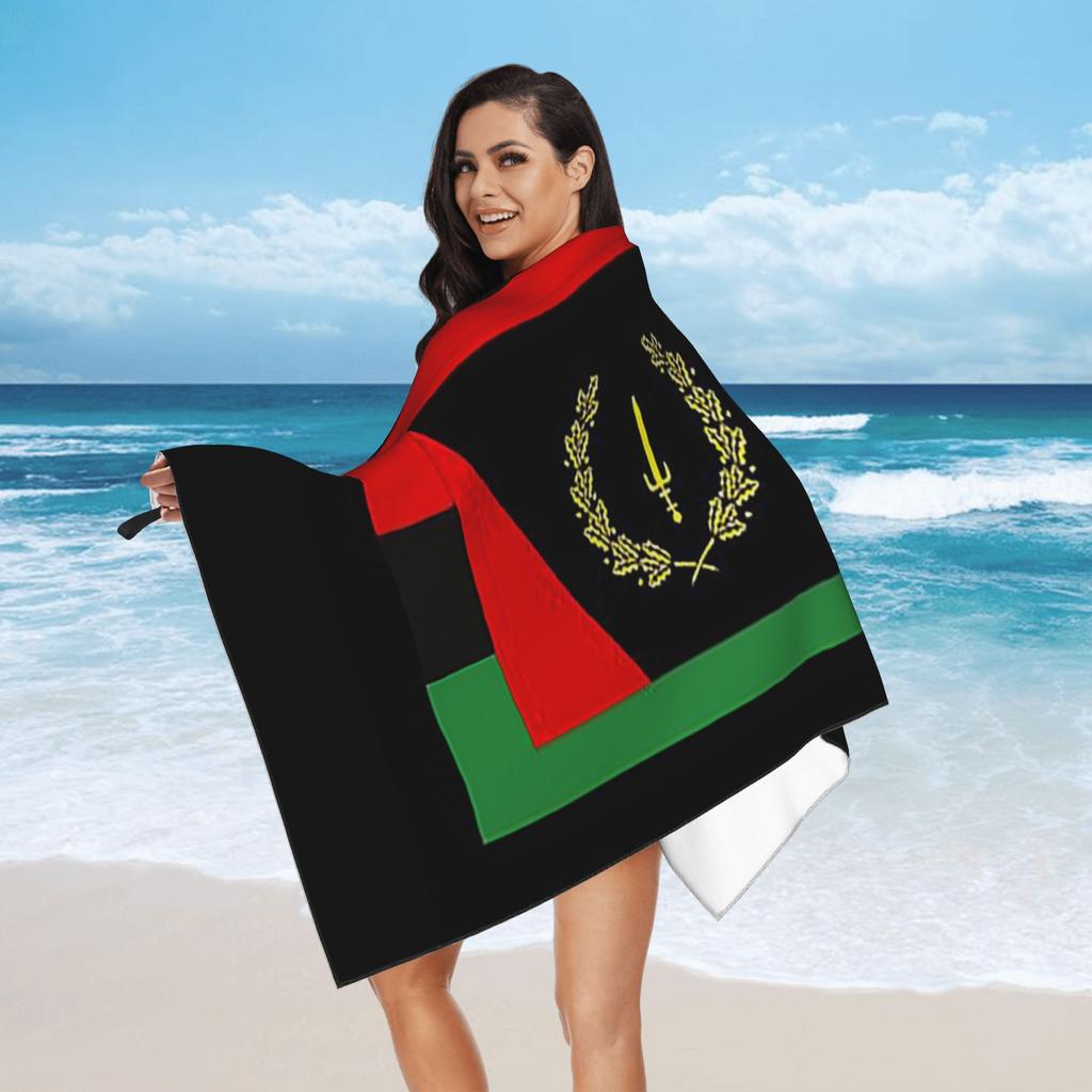 Copy of Black American Heritage Flag Beach Towel Soft Microfiber Quick Dry Absorbent Quick Towels For Swimming