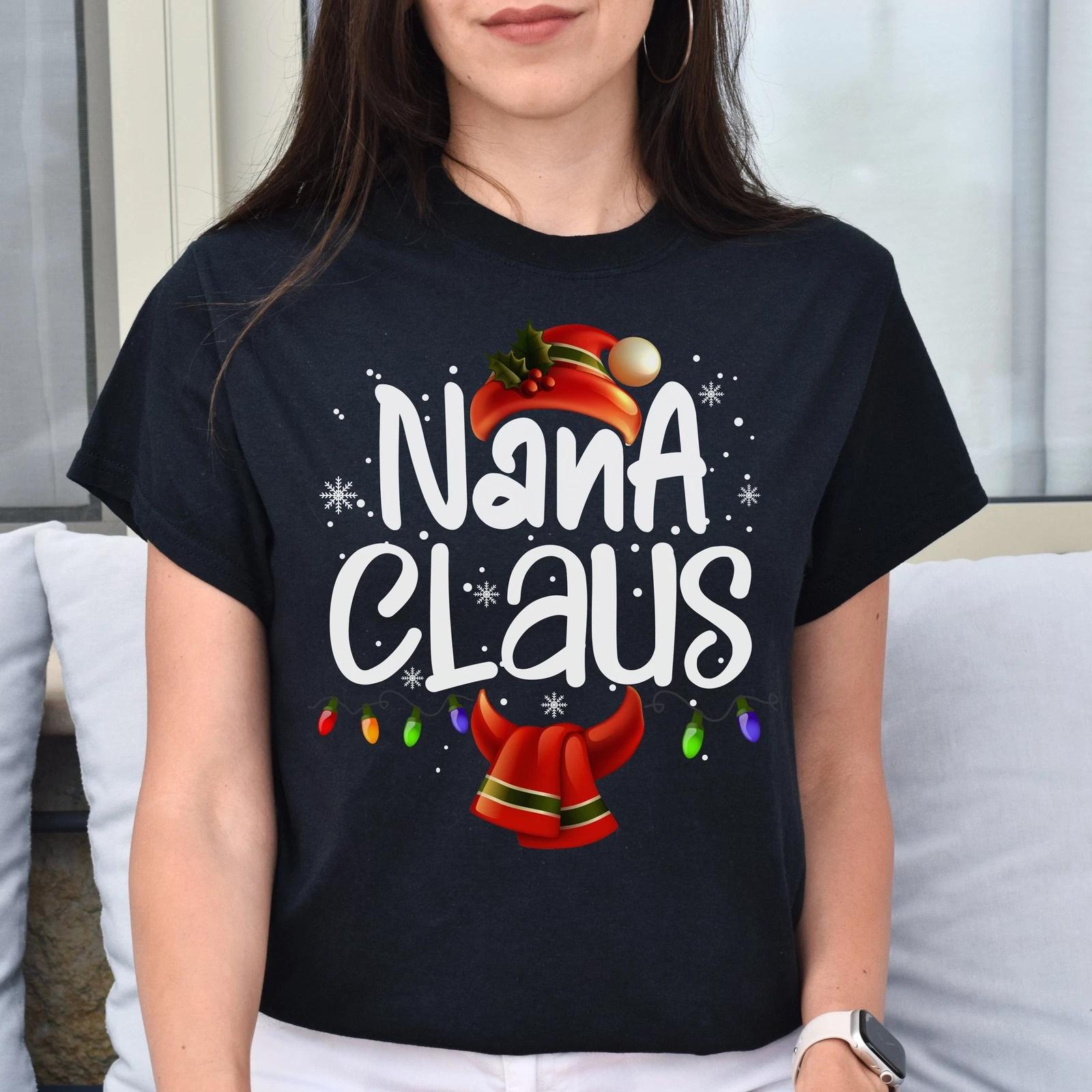 Nana Claus Unisex shirt nana Holiday tee Black Dark Heather 2XL