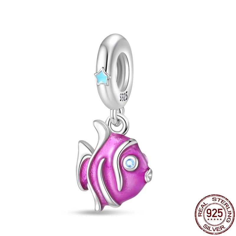 Original Copper Luminous Marine Series Pendant Fit 3Mm Bracelet Diy Charm For Women Jewelry Fashion Gift