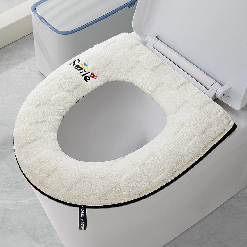 Thick Zipper Style Toilet Seat Cushion for Autumn and Winter