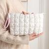Women Padded Makeup Bag Large Capacity Quilted Cosmetic Pouch Solid Color Makeup Organizer Clutch for Travel Vacation Business Trip