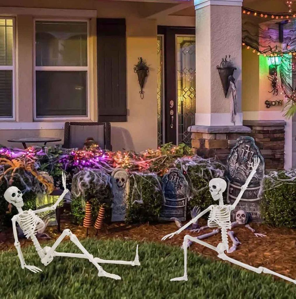 90cm Fully Articulated Luminous Skeleton Figure for Halloween Décor in Escape Rooms