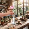 6PCS Vintage Clear Flower Vases Transparent Flower Holder Water Culture Vase  Desktop Adornment