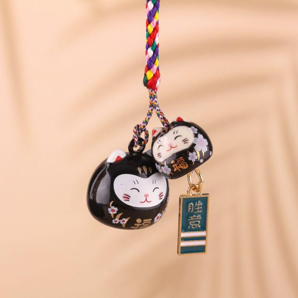 Phone Lanyard Cartoon Key Charm Zinc Zinc Alloy Lucky Cat Pendant Sweet Maneki Neko Key Chain  Girls