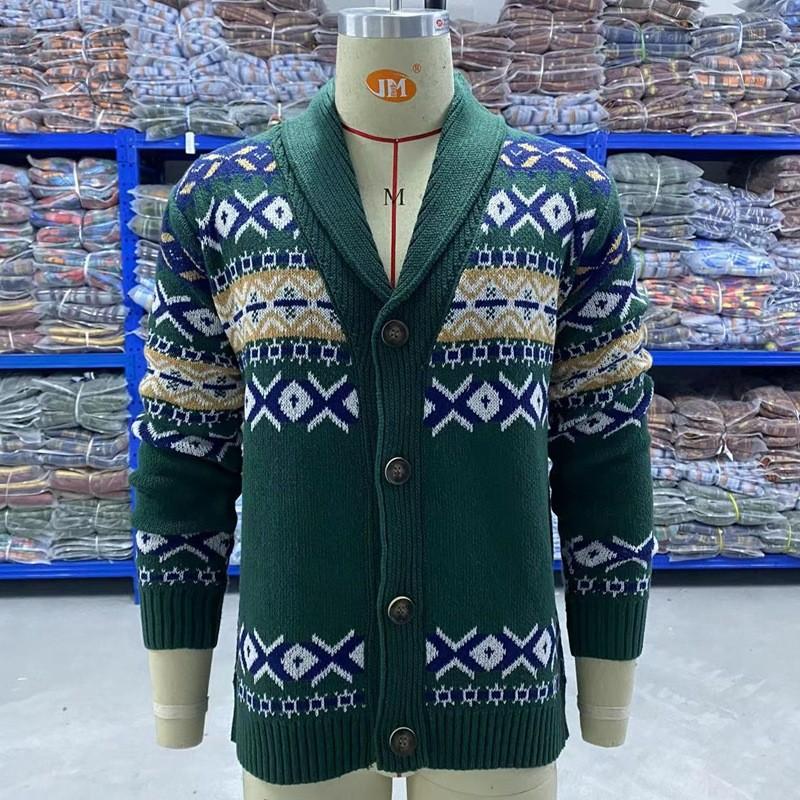 Autumn And Winter Men's Fashion Loose Cardigan Warm Lapel Jacket Sweater