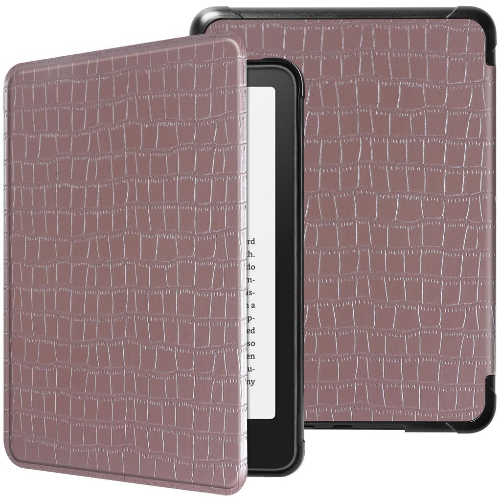 Case for Kindle Paperwhite 12th Gen 7-Inch (2024 Release) - Stylish Crocodile Synthetic Leather Shockproof Hard Shell