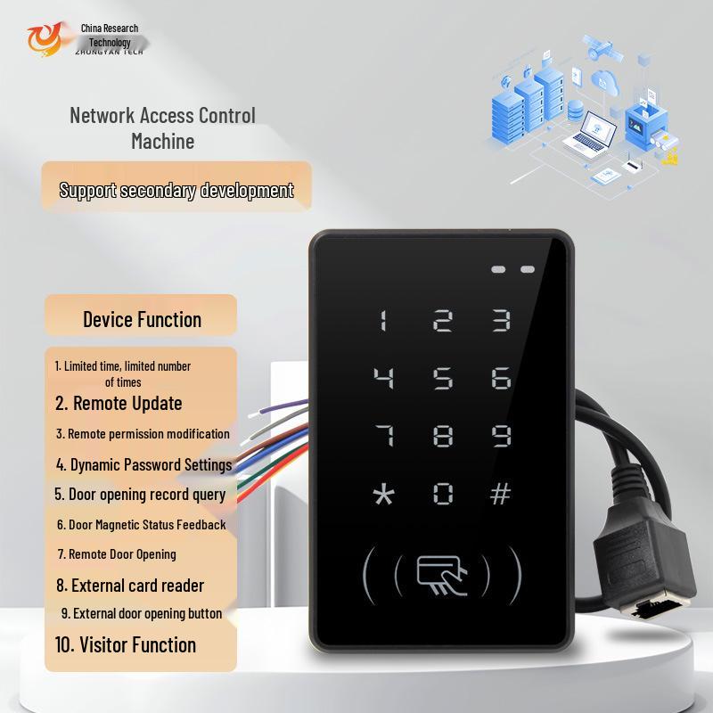 Networked Access Control: TCP/IP, Remote Control, Card Swiping, Password & IC Card, Supports Development, Offline Storage. IC Card + Password TCP/UDP/HTTP/MQTT
