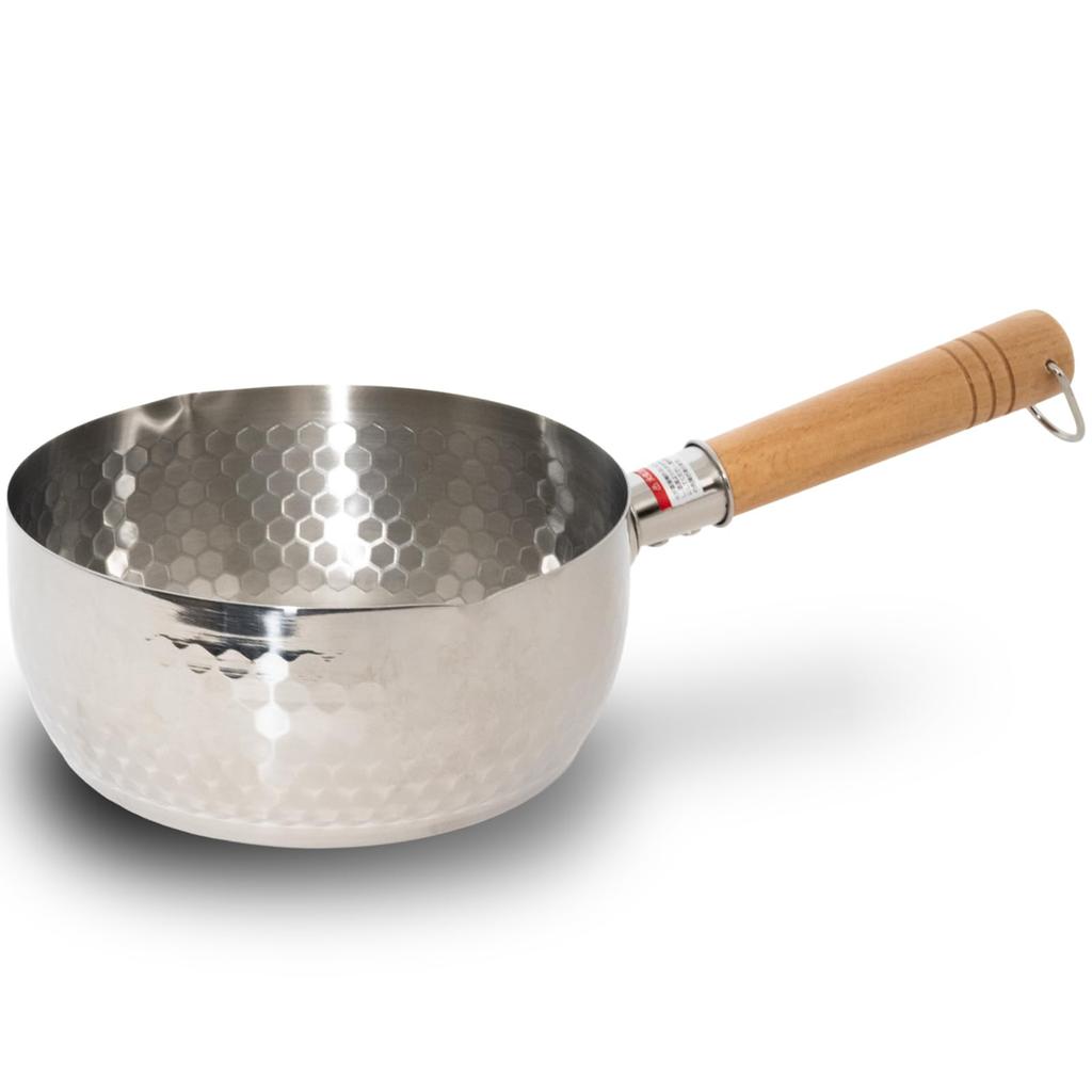 every U. Stainless Steel Yukihira Saucepan, 18cm, Single Handle, IH and Gas Stove Compatible, Double Spout, Lightweight, Rust-Resistant, Milk Pan/Sauc