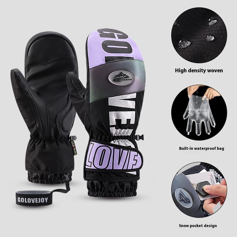 GOLOVEJOY SK34 1 Pair Winter Skiing Gloves Waterproof Windproof Warm Touch Screen Mittens F