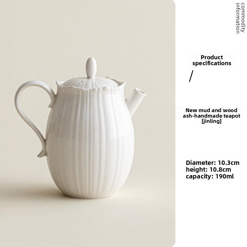 Ash Glaze Handmade Ceramic Teapot with Filter Simple Style Kung Fu Tea Set for Home Brewing Single Pot Chinese Tradition Gift