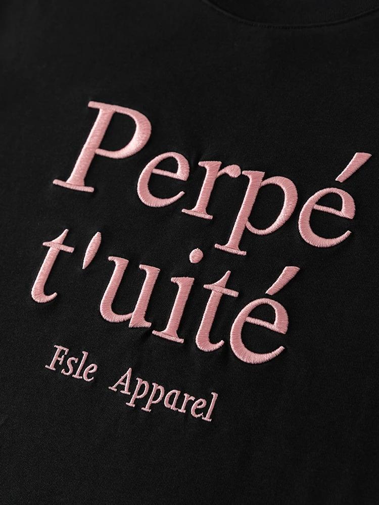 ZX Tee FSLE Simple Style Loose Short-sleeved T-shirt for Women Summer New Round Neck Cool Letter Embroidered All-match Top Female