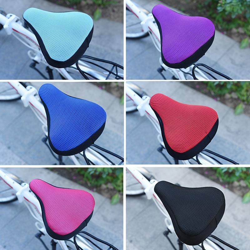 3D Soft Bike Seat Cover Bicycle Saddle Cover Cycling Silicone Seat Cushion Cycling Breathable Saddle Comfortable Bicycle Parts