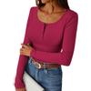 Women's And Winter Slim Bottom T-shirt Fashion Casual Color O-Neck Pullover Long Sleeve Top