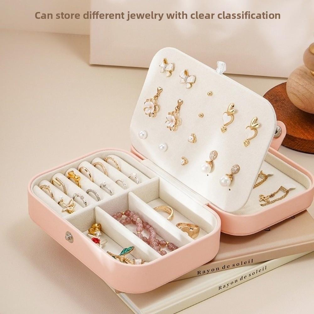 Large Capacity Jewelry Box PU Leather Ornaments Storage Case  Accessories Storage