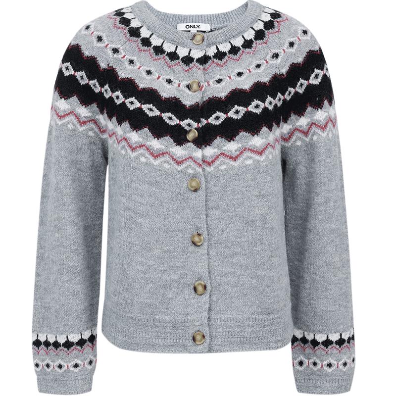 

ONLY Women s Nordic Style Wool Blend Knit Cardigan M