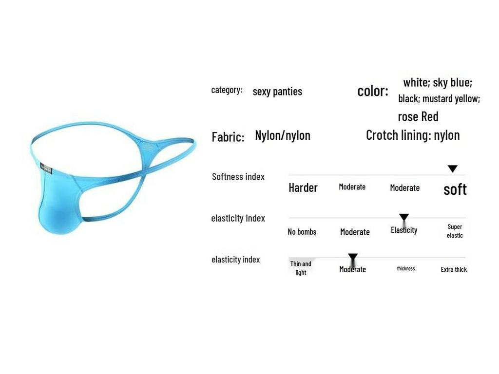Bath Love Angel Men's Sexy Nylon Low-Rise Thong Underwear