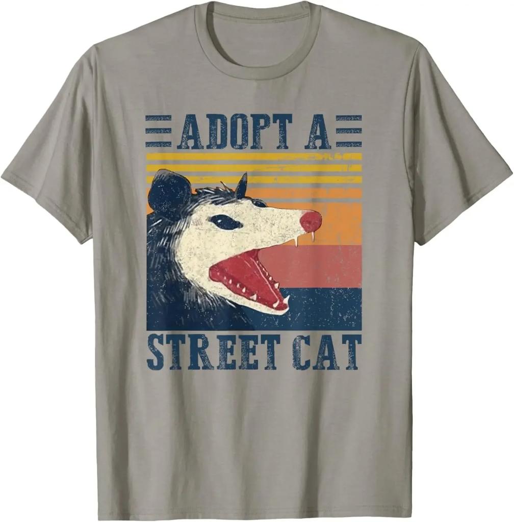 Adopt A Street Cat Funny Opossum Vintage TShirt