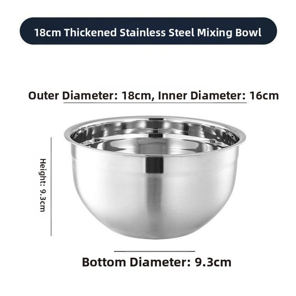 

Stainless Steel Mixing Bowl Thickened Baking Fruit Salad Bowls Gifts Food Mixing Container 18cm