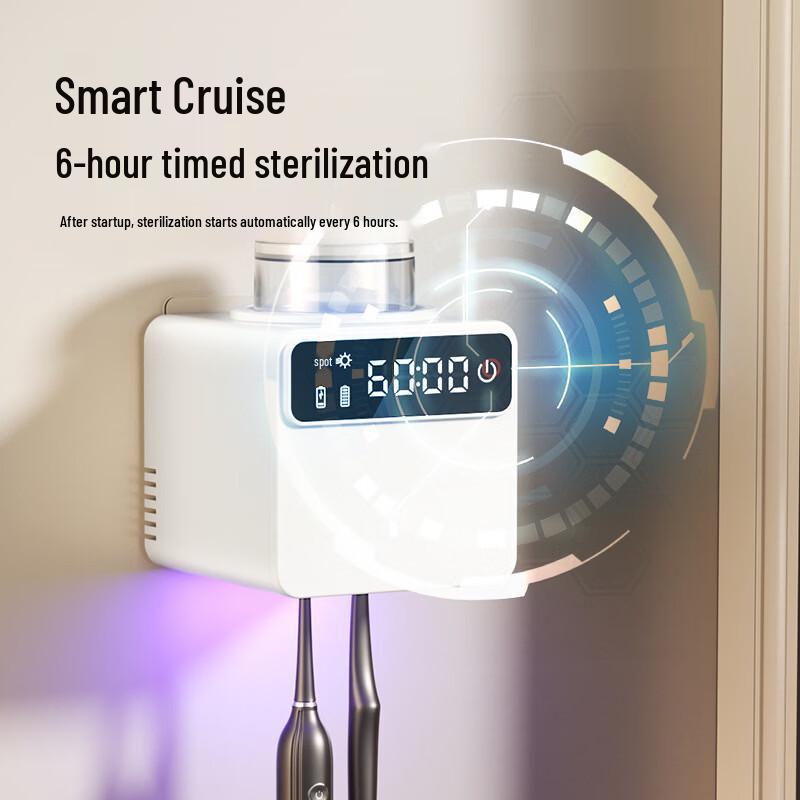 RENAI Smart Toothbrush UV Sterilizer & Dryer with Wall Shelf