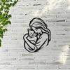 1pc Minimalist Black Line Art Girl Embracing Cat, Modern Wall Decor for Bedroom Living Room, Pet Lover Gift Home Decoration