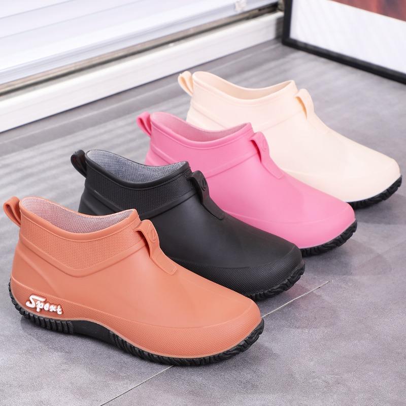 Into Daily Casual Rain Shoes, Fourseason Thicksoled Waterproof Shoes, Outdoor Wearresistant Rain Women's Short Water Shoes