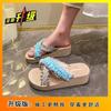 Popular outer wear platform outer wear 2025 summer new flower slippers fashion holiday cross beach shoes