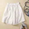 Summer Cotton Linen Wide Leg Shorts for Women Vintage Loose Sexy Short Woman Clothing Harajuku Bottom Casual Ladies Trousers