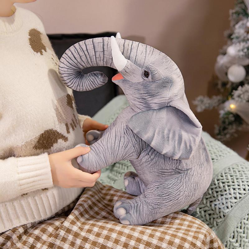 Soft Elephant Cartoon Animal Toy Plush Cushion Ornament For Kids Decor Bedroom