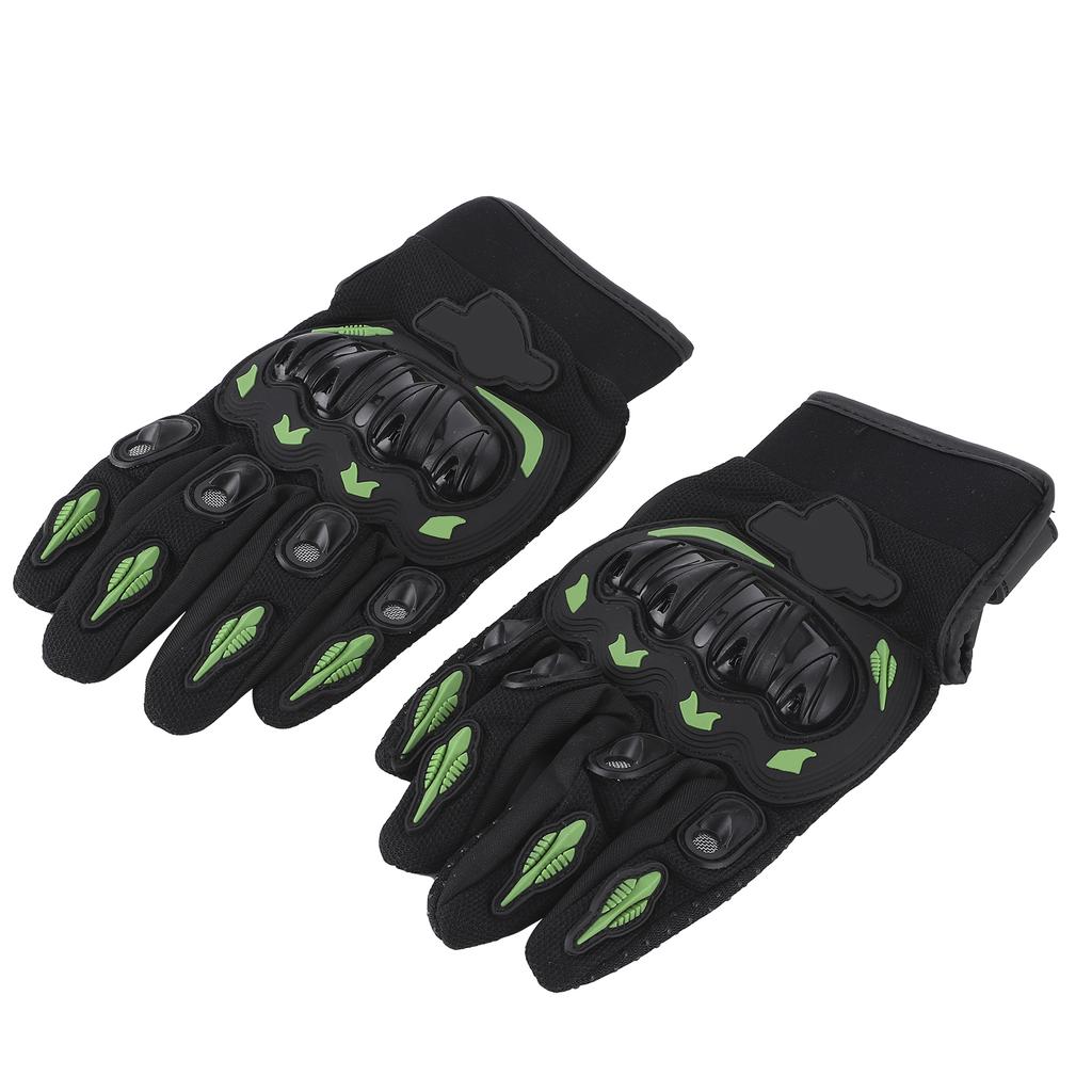 Pair Riding Gloves Outdoor Touch Screen Motorcycle Racing for Men Woman Black and Green M