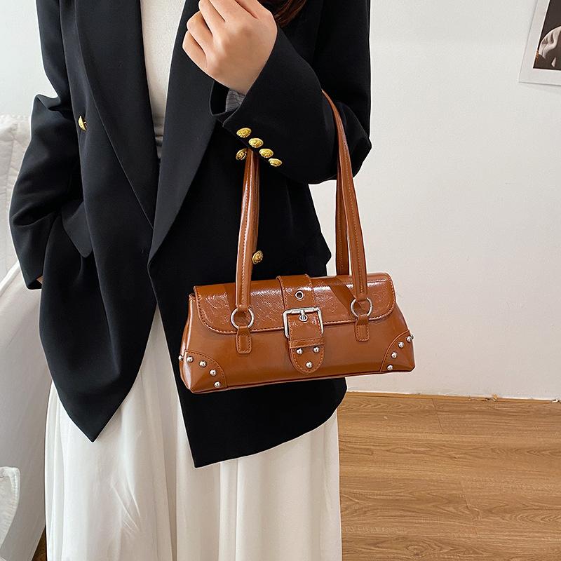 Stylish Retro Girl Underarm Bag French Bread Bag Commuter Aesthetic Shoulder Bag Urban Minimalist Large Capacity Handbags