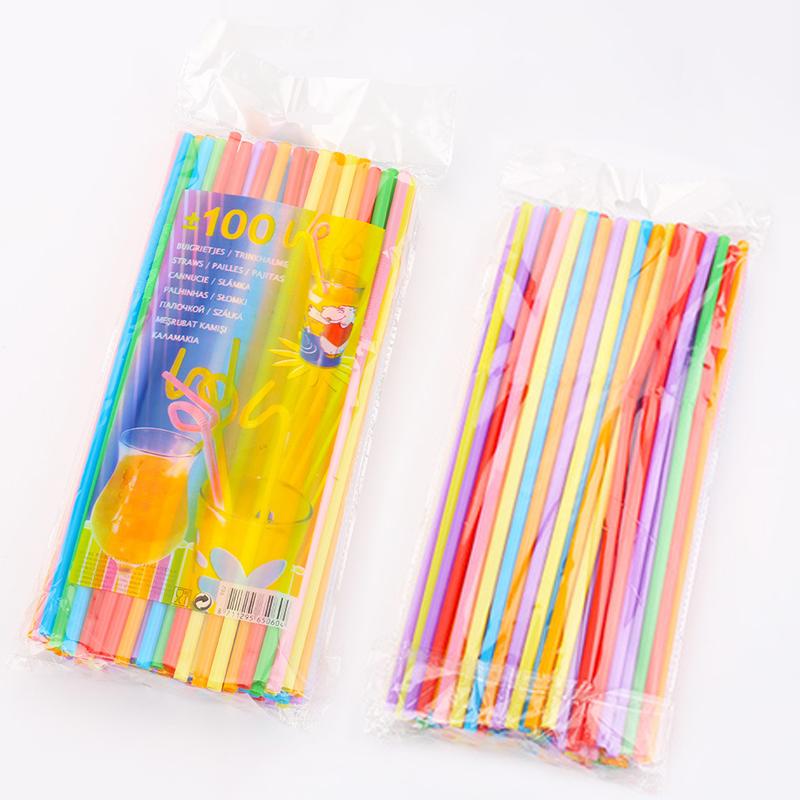 

2 упаковки (100шт / уп) Цветные питьевые пластиковые соломинки для бара, вечеринки, свадьбы, кухни, пластиковые соломинки для напитков