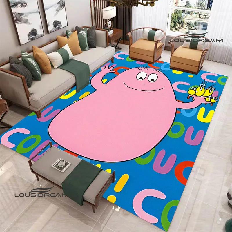 Barbapapa Cartoon Printed Carpet Non-slip Carpet Yoga Mat Door Mat Photography Props Kitchen Mat Home Area Rug Birthday Gift