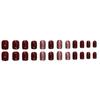 24 Pieces burgundy glitter explosive glitter temperament manicure  style autumn and winter temperament white  manicure wear nail