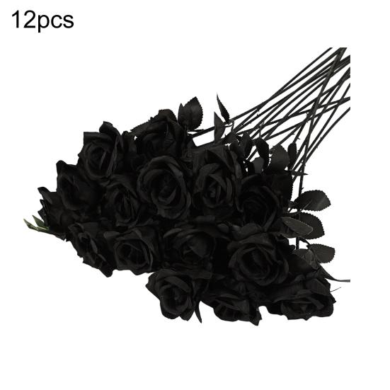 Artificial Rose Flower Realistic Long Stem Faux Silk Rose Bouquet for Valentine's Day Home Wedding Party Centerpiece Flower Arrangement