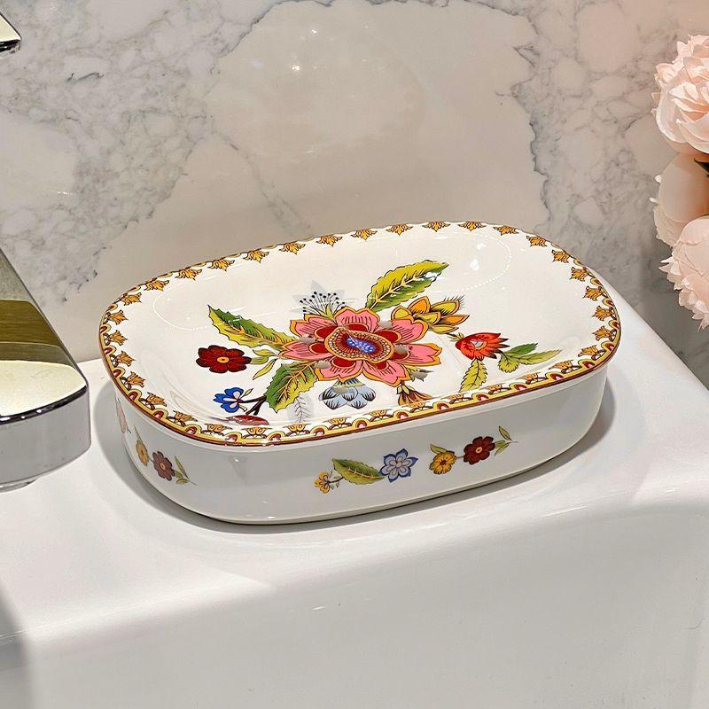 BEPAN Light luxury high-end soap box Ceramic light luxury toilet bathroom drain soap box household no water