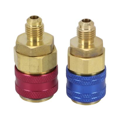 2 Pezzi Connettore Rapido per Aria Auto per R134A Alto Basso Rosso Blu Laterale