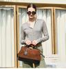 Black Angel Genuine Leather Women's Crossbody Doctor Bag with Suede Buckle