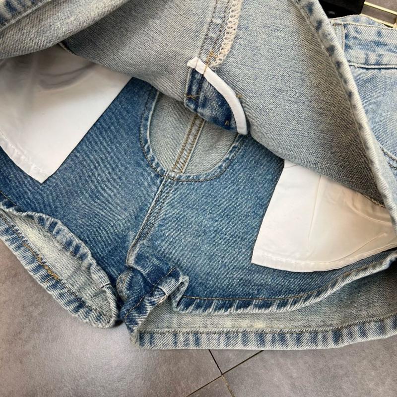 Denim Mini Skirt Women Summer High Waisted Slim A-line Skirt Shorts Female Streetwear Vintage Y2K Casual Simple Blue