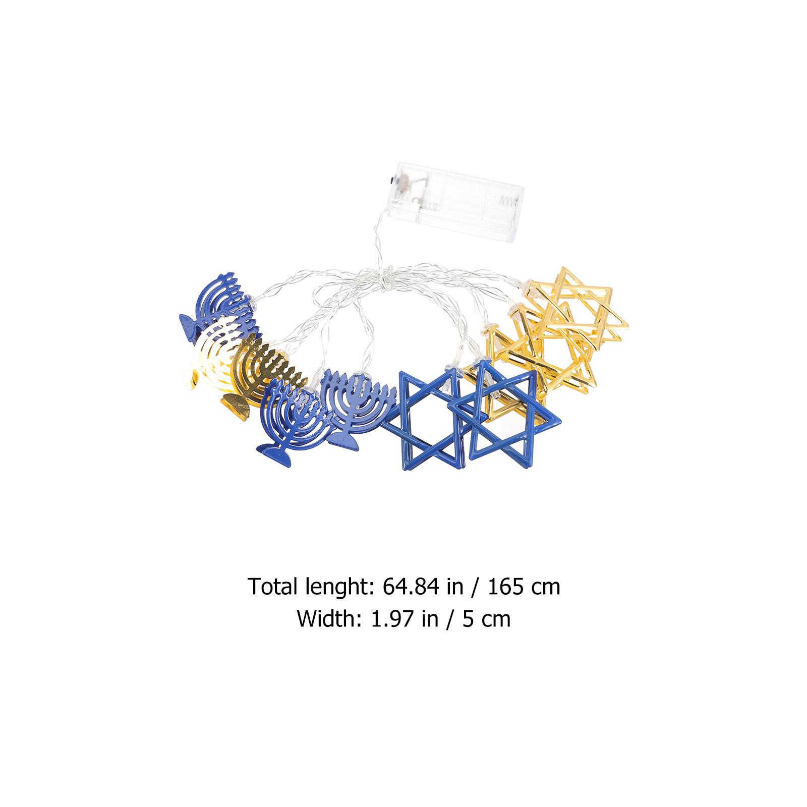 

Star Shaped Hanukkah String Light Powered LED Decor for Indoor Holiday Party Festival Ambiance Lighting