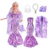 Nové šaty pro panenky Módní kabát Mořské panny Lesklé flitry Šaty s rybí ocasem Krajková sukně Šaty Oblečení pro panenku Miminko Vánoční hračky Dárek