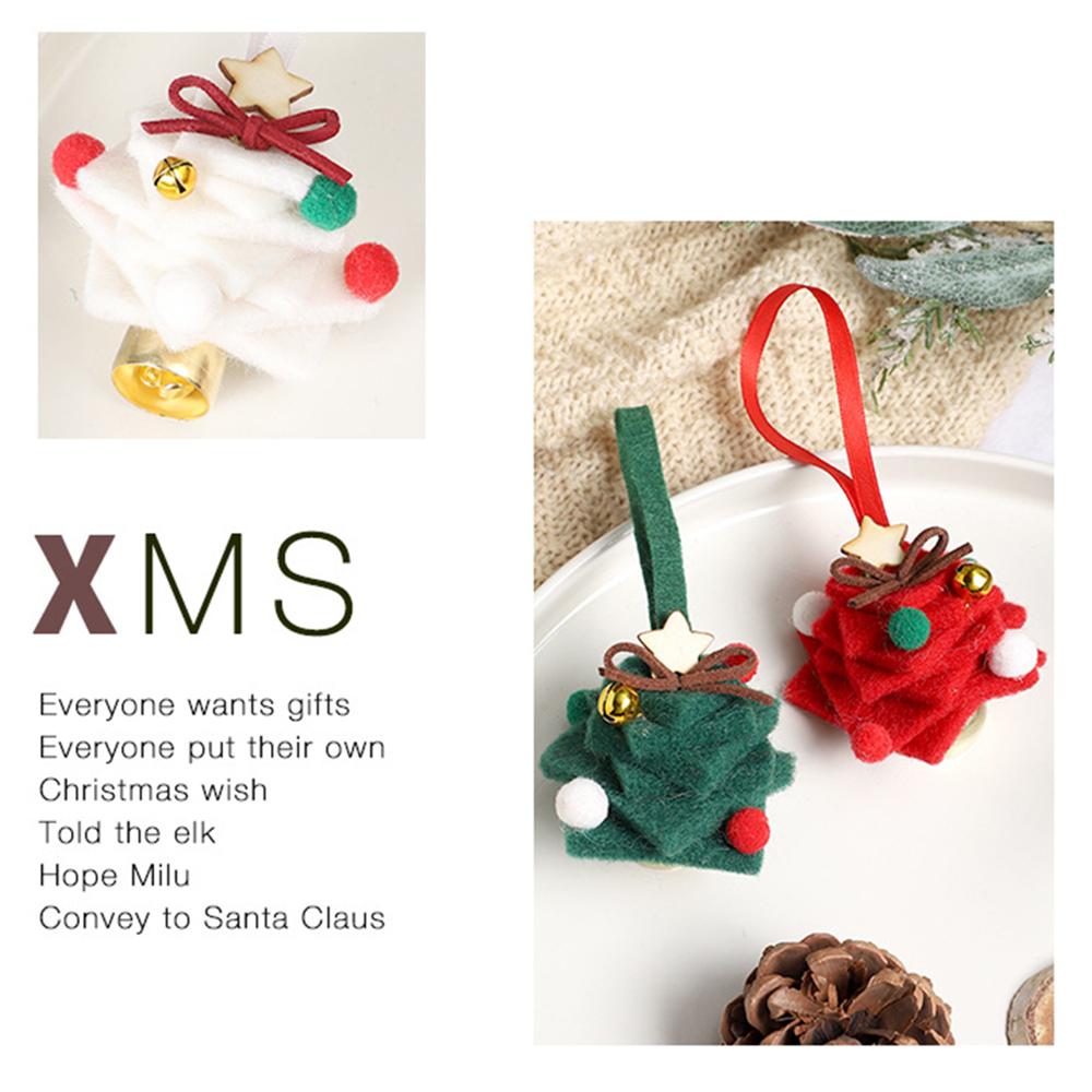 Mini Felt Christmas Tree Decorative Christmas Wind Chime Christmas Bell Ornaments Metal Festive Decor Supplies For Home Decor