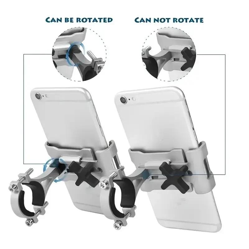 Metal Motorcycle Bike Phone Mount Aluminum Alloy Anti-Slip Bracket Gps Clip Universal Bicycle Stand Support Fit For All Smartphones