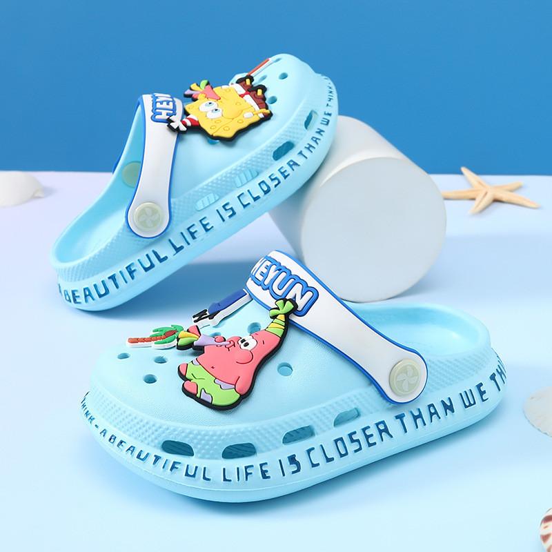 

Comfortable Kids Lightweight Eva Hole Shoes For Boys And Girls Summer Beach Wear 130 светло-синий