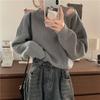 Off Shoulder Sweater for Women Loose Solid Color Round Neck Versatile Knit Sweater