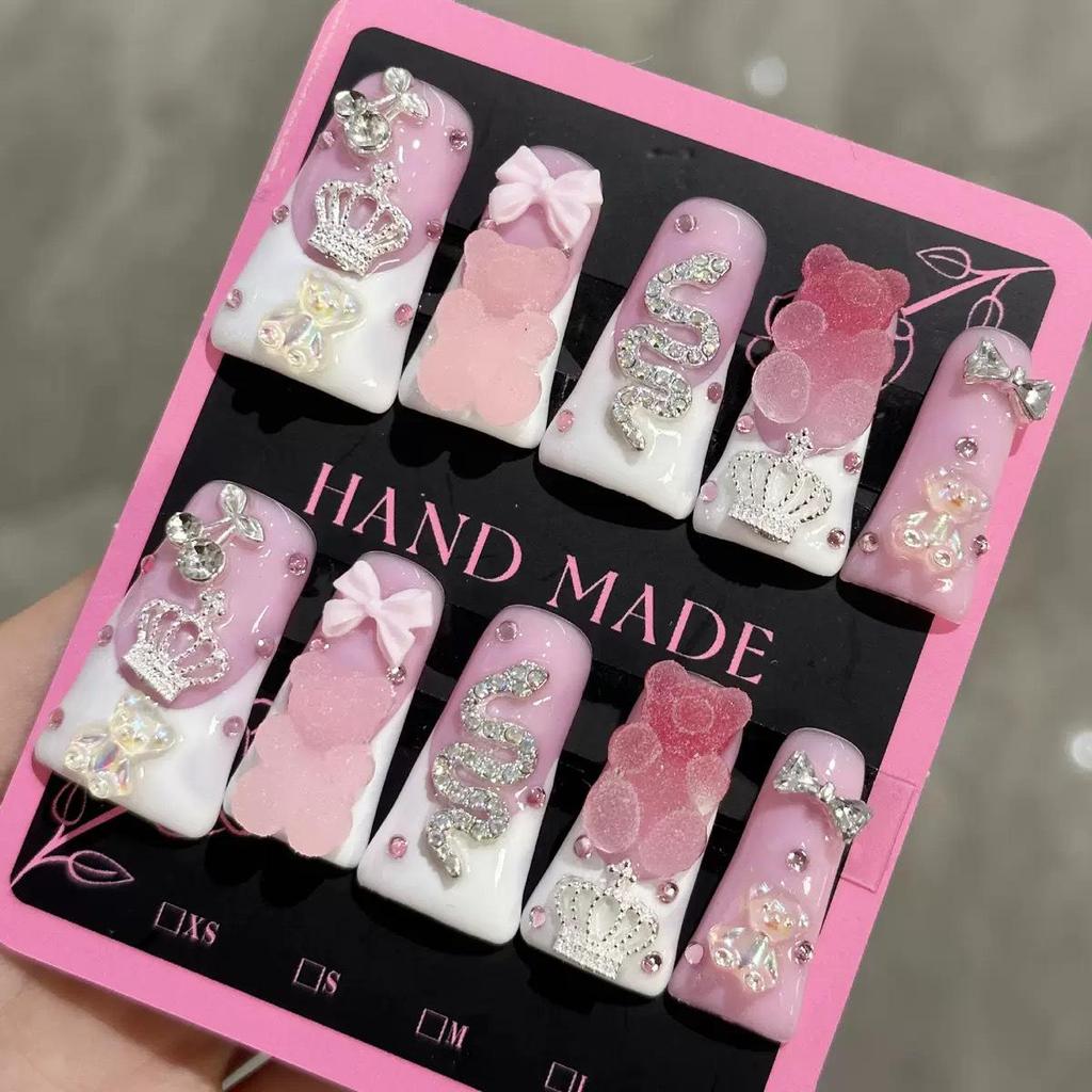 European & American Hot Selling Handmade Long Duckbill Aurora Bear Alloy Nail