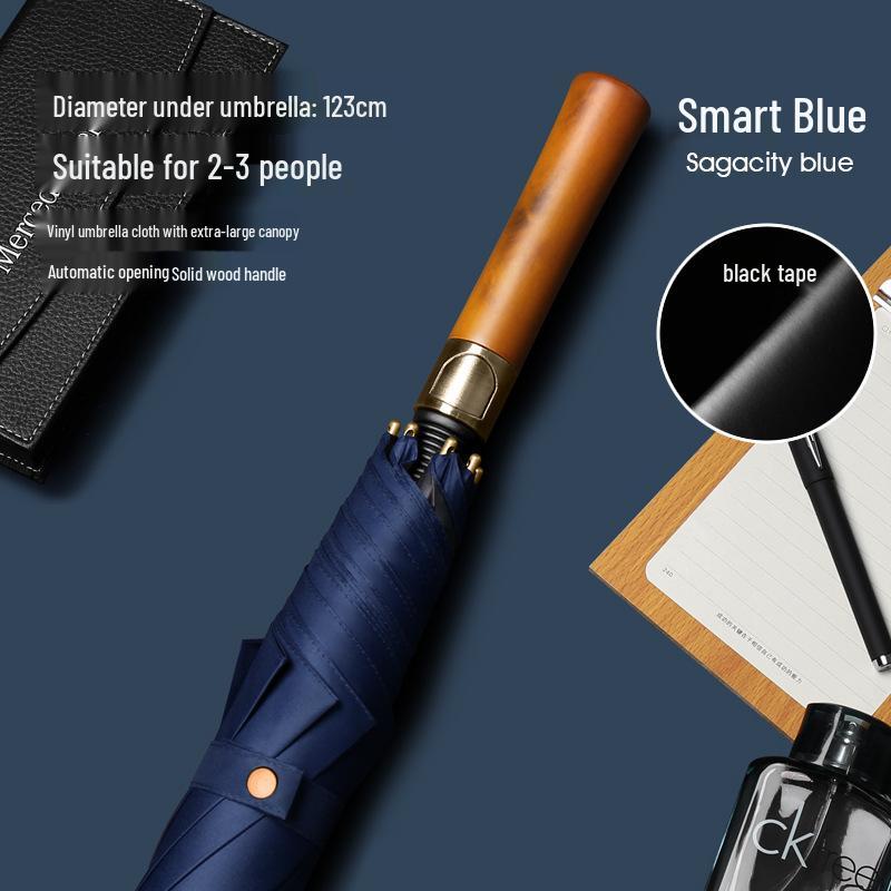 Automatic Golf Umbrella with Long Handle for Business, Custom Logo Printing Available.