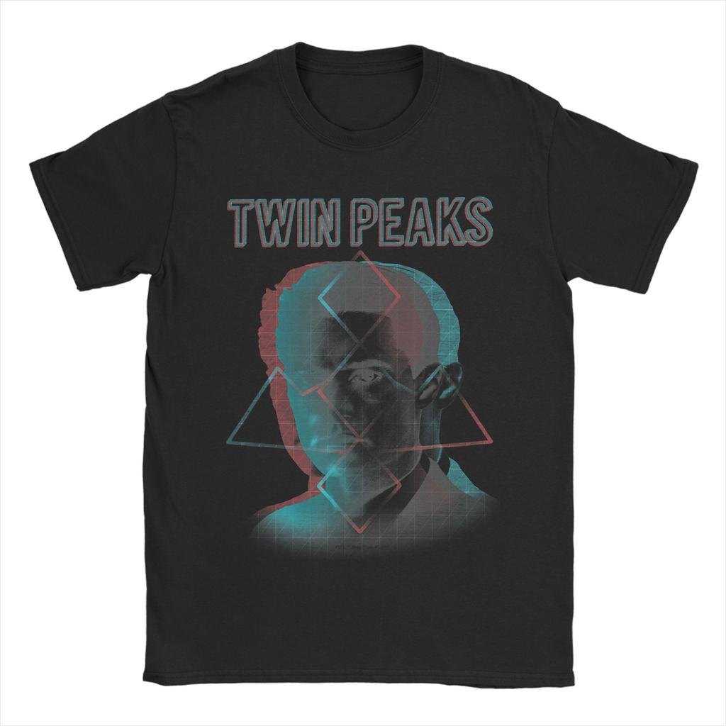 Twin Peaks Agent Cooper Headshot Triangles Hip Hop T Shirts Pure Cotton Tshirt for Adult Aesthetic Design Short Sleeve Tops