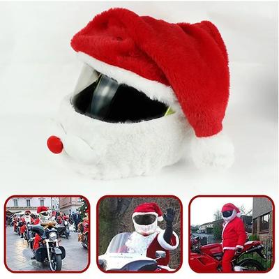 1 Stück Weihnachtsmann Helmbezug Plüsch Weihnachtsmütze für Motorradhelm Frohes Neues Jahr Partyzubehör Weihnachten Cosplay Accessoires