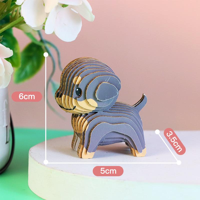 

3D Cute Pet Dog Paper Puzzle: Educational DIY Jigsaw for Kids & Parents